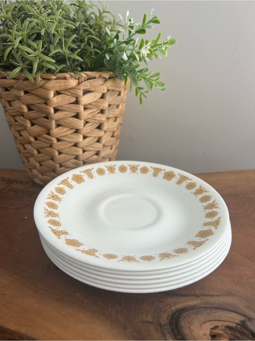 6 Vintage Corelle Butterfly Gold Pattern Side Plates